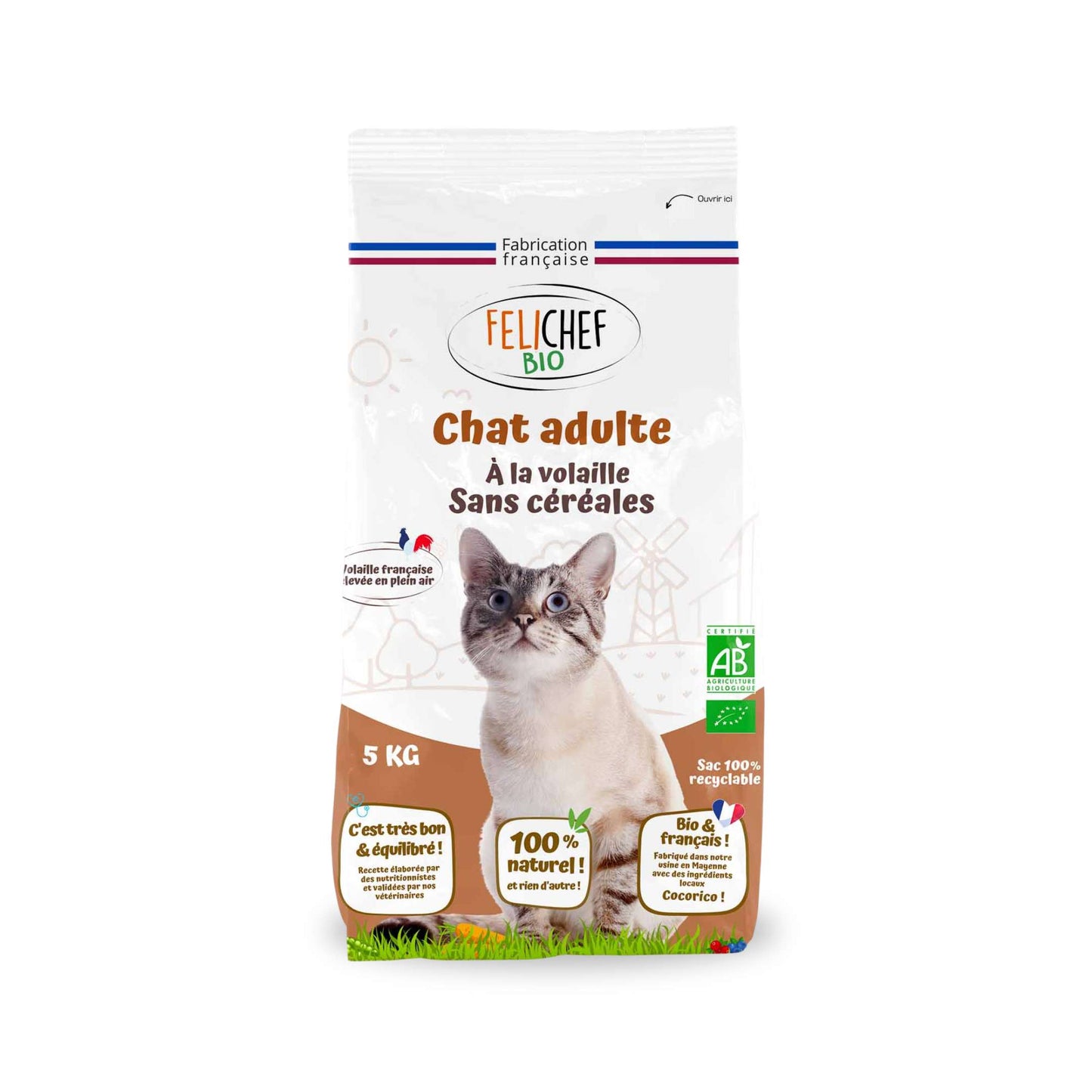 Croquettes sans céréales BIO à la Volaille - Chat adulte
