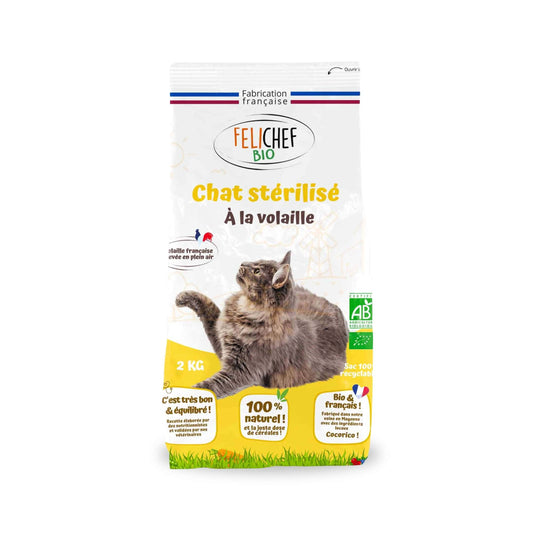 Croquettes BIO Volaille & légumes - Chat stérilisé
