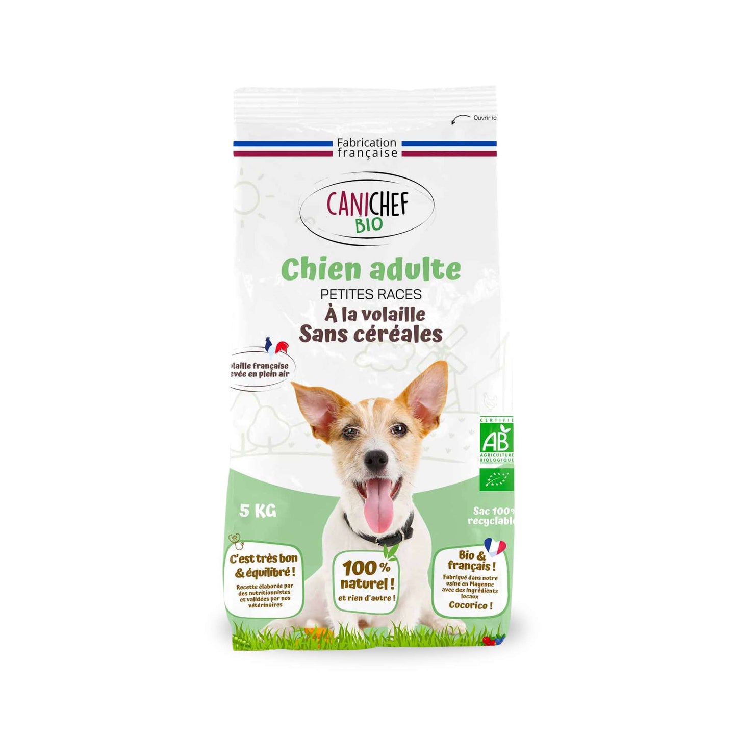 Croquettes sans céréales BIO à la Volaille - Chien Petite Race