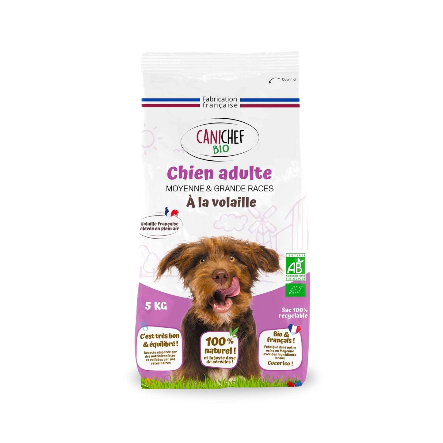 Croquettes BIO à la Volaille - Chien Moy./Grande race