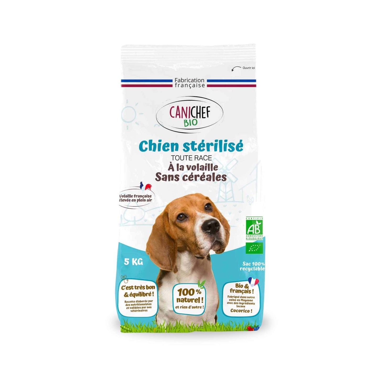 Croquettes sans céréales BIO à la Volaille - Chien adulte stérilisé