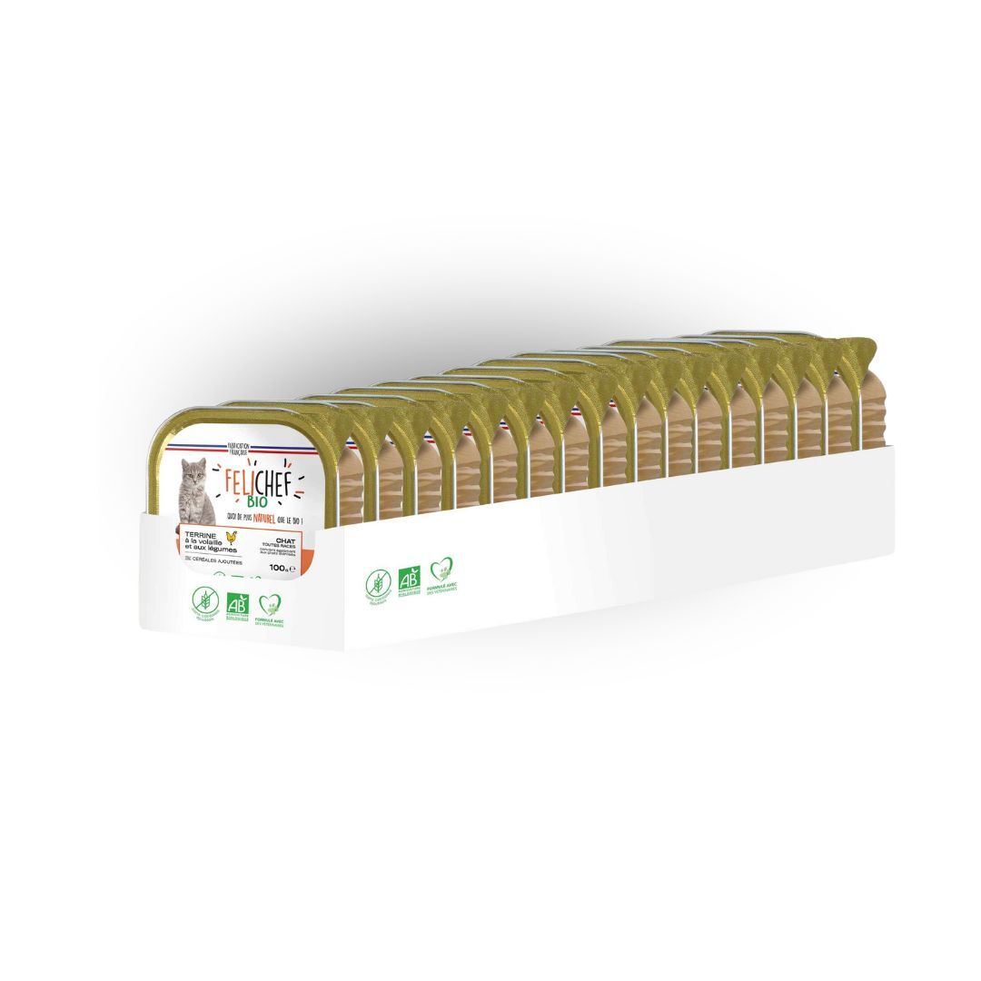 Pâtées BIO Volaille & légumes (x16) - Chat