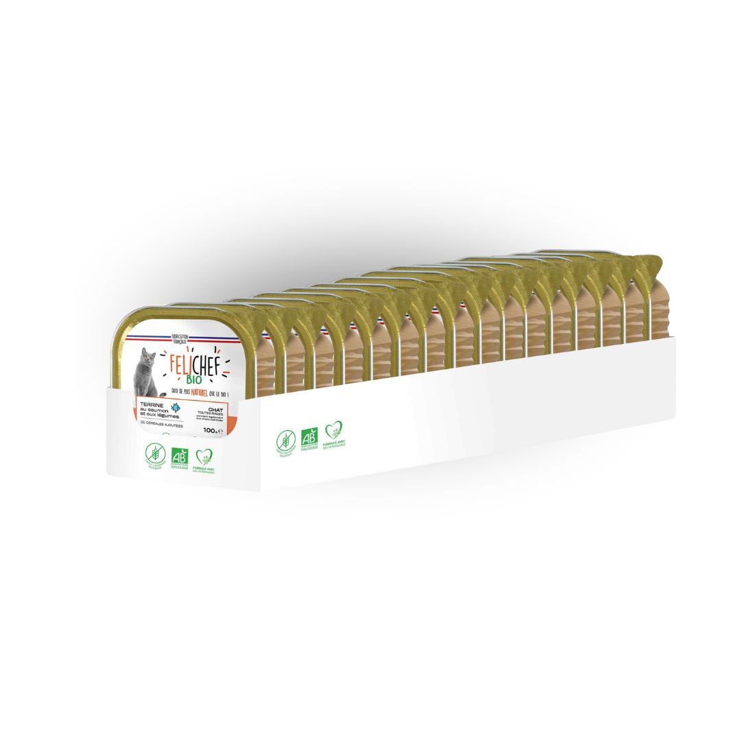 Pâtées BIO Saumon & légumes (x16) - Chat