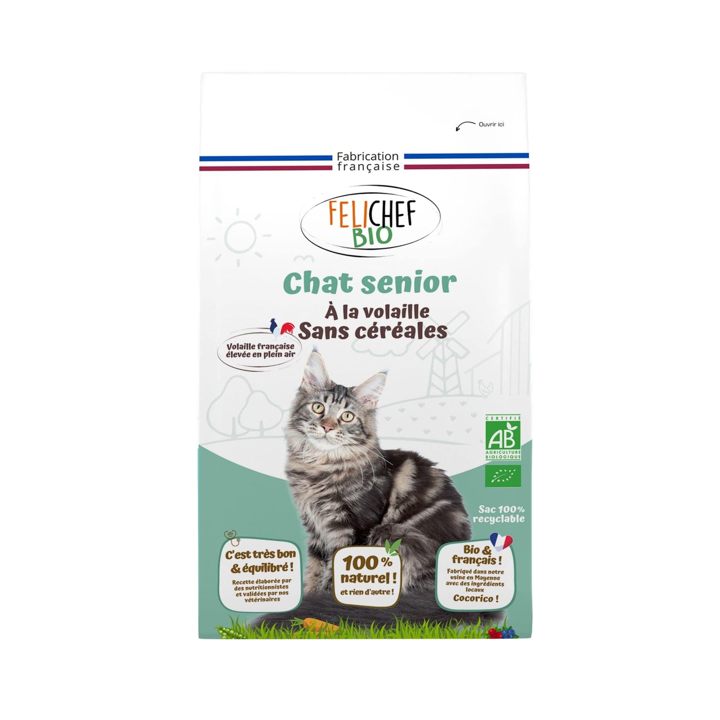 Croquettes sans céréales BIO à la Volaille - Chat senior