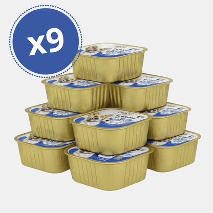 Pack de 9 barquettes de pâtée chien boeuf Canichef Bio terrine aux légumes sans céréales 300g, certifiée Agriculture Biologique, fabrication française